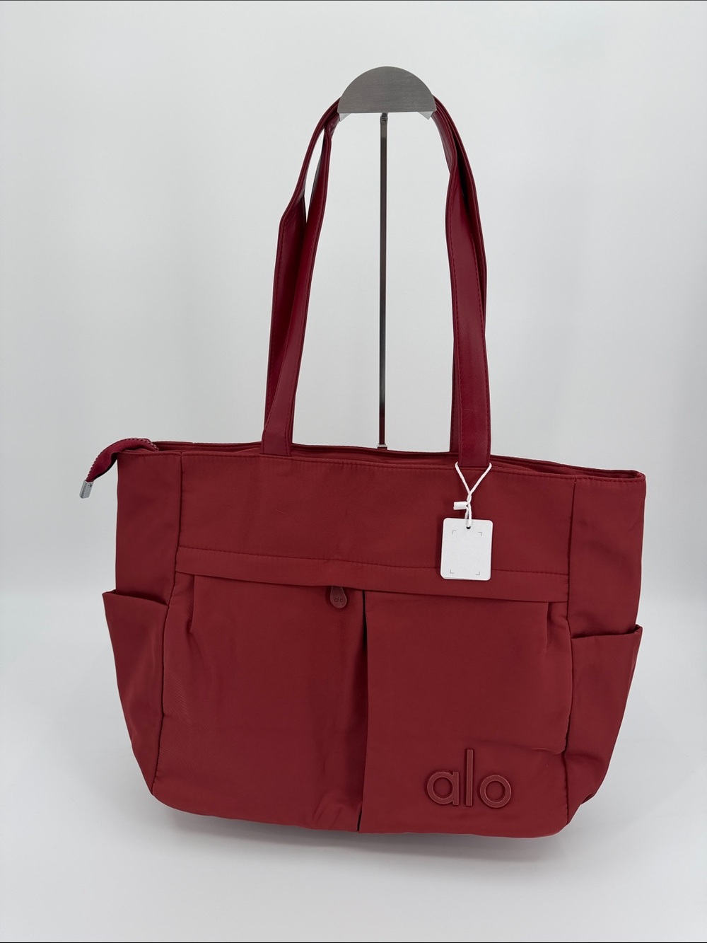 ALO Yoga Burgundy Everyday Tote with Front Pockets
